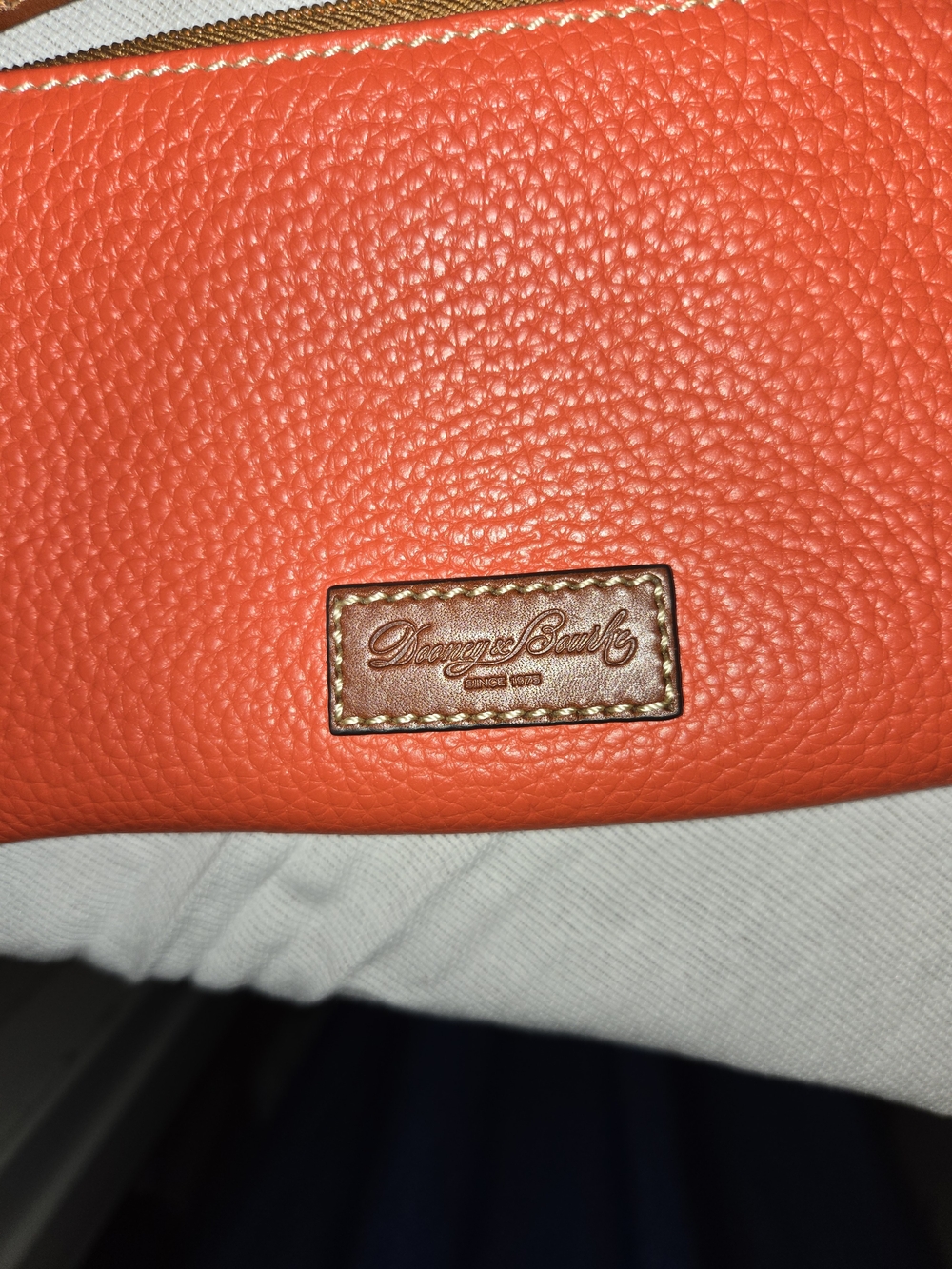 Dooney & Bourke Orange Pebbled Leather Satchel with Matching Pouch - Picture 3 of 8